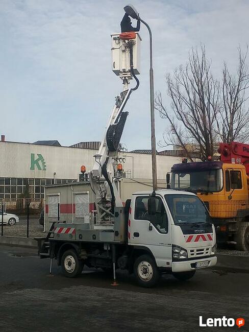 Prace elektryczne z podnośnika koszowego