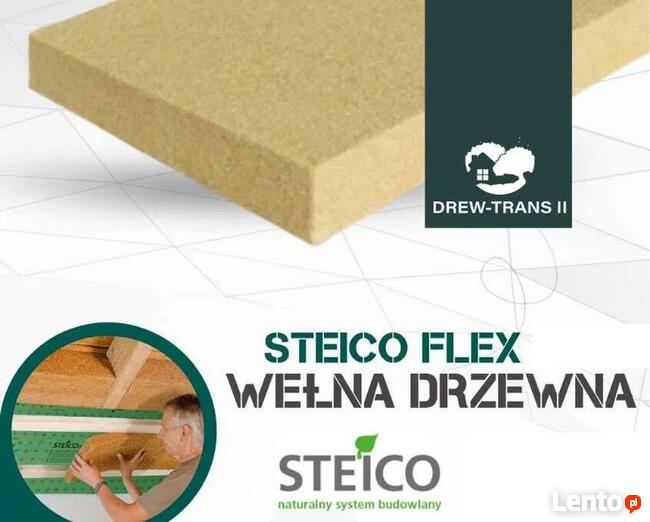 Wełna drzewna Steico Flex 038 - termoizolacji dachów, ścian