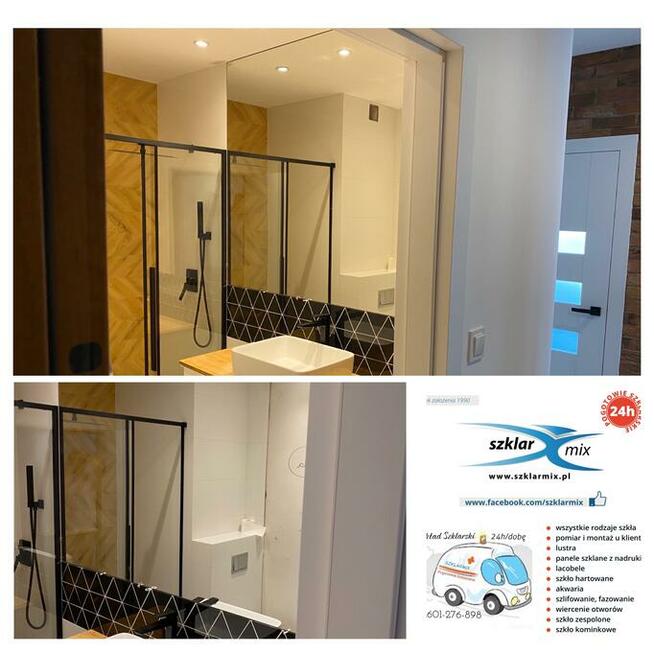 Szklarz, Zakład Szklarski ,Lustro na wymiar ,Pomiar i Montaż