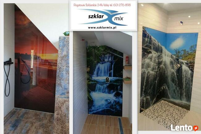 Szklarz Panele szklane z grafiką , szkło do łazienki, lacobel