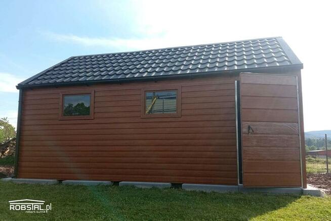 Garaż 4x6 Blachodachówka-Blacha Drewnopodobna POZIOM-profil