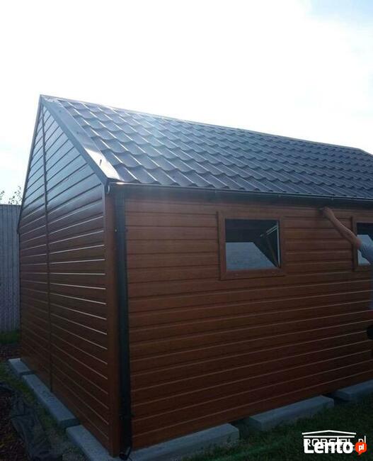 Garaż 4x6 Blachodachówka-Blacha Drewnopodobna POZIOM-profil