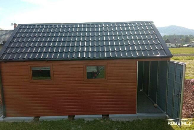 Garaż 4x6 Blachodachówka-Blacha Drewnopodobna POZIOM-profil