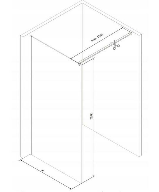 Ścianka Prysznicowa ZŁOTA Gold rozmiary szkło 8 mm Rozmiary