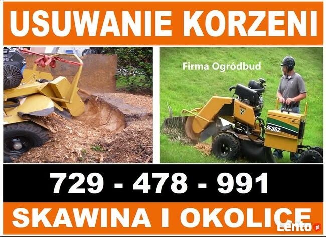 Wycinka Drzew Zwyżka rębak usuwanie korzeni Skawina
