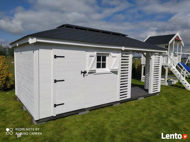 Drewniana domki + altana 2w1 - konstrukcja ogrodowa