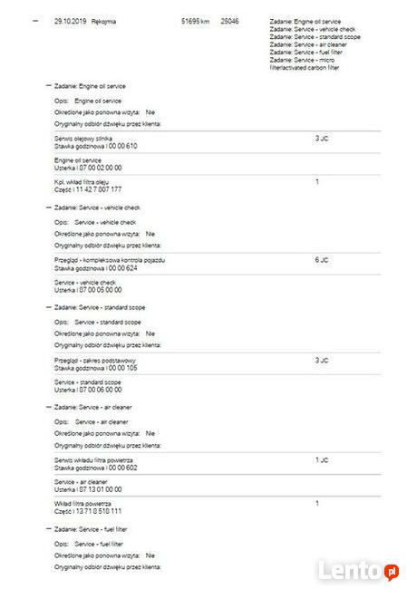 BMW Sprawdzenie VIN przebieg historia serwisowa 7/7
