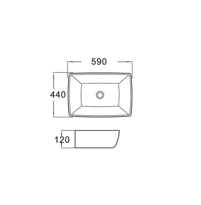 Umywalka Nablatowa 60x45 Biała ceramiczna