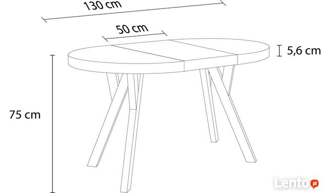 Stół okrągły rozkład. L-3 śr. 80cm + 2 duże wkładki szer. 50