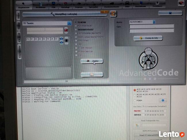 Moduł immo AC23I do skutera Piaggio z transponderami. Mielec
