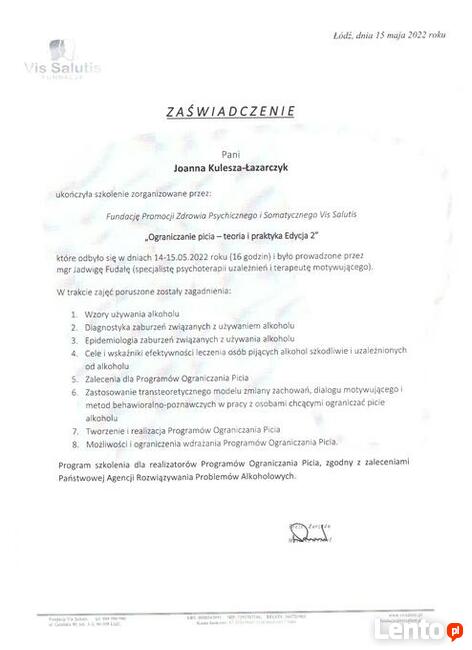 PH Jolanta Madej zaprasza na program ograniczonego picia