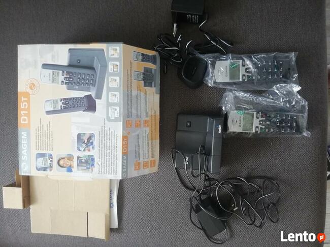 Telefon stacjonarny bezprzewodowy SAGEM D15T, dwie słuchawki