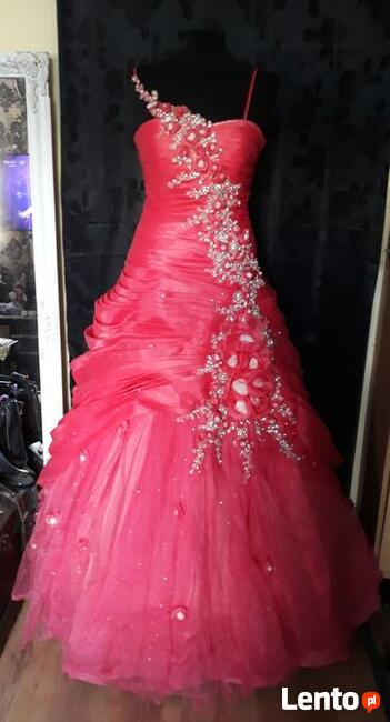 Suknia ślubno/balowa „malinowy róż” roz 36/38