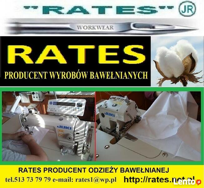 Ubrania Piekarskie firmy Rates Zaopatrzenie Będzin