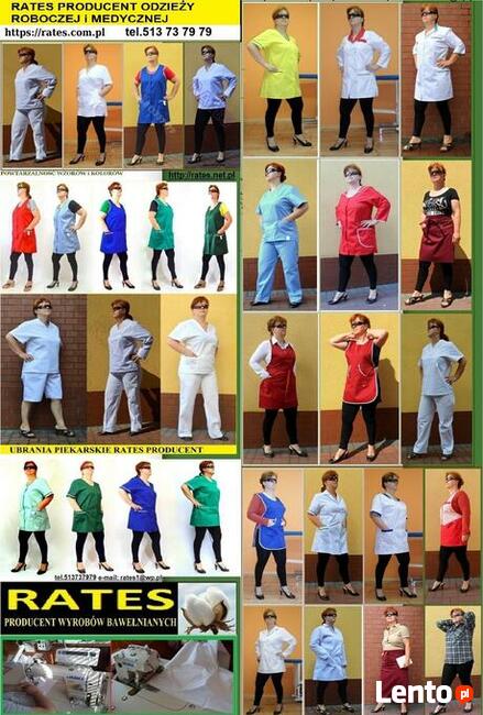 Odzież Medyczna i Robocza Firmy RATES zaopatrzenie Mielec