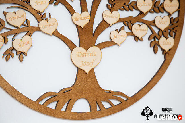 Obraz Drzewo Życia GENEALOGICZNE / DREWNIANE GrawAtka