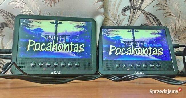 Odtwarzacz przenośny 2 x 7" DVD Akai APD710T+10xbajki