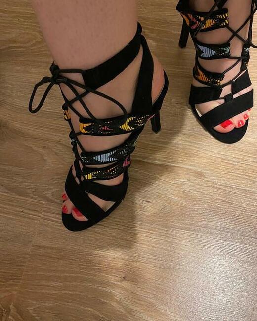 Sandały na szpilce 37 kolorowe