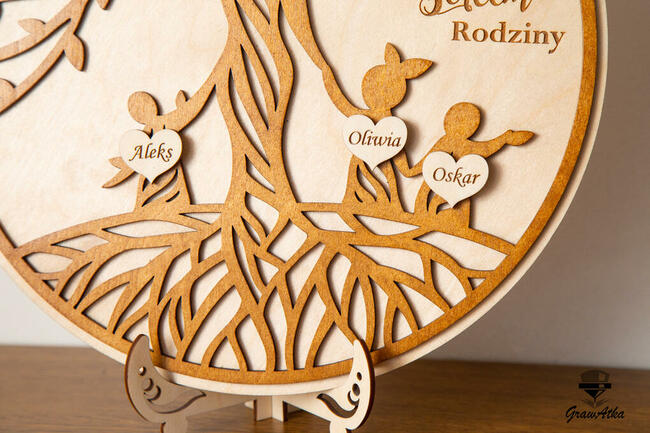 Drzewo GENEALOGICZNE MaMy NA DZIEŃ MATKI Serca Grawer