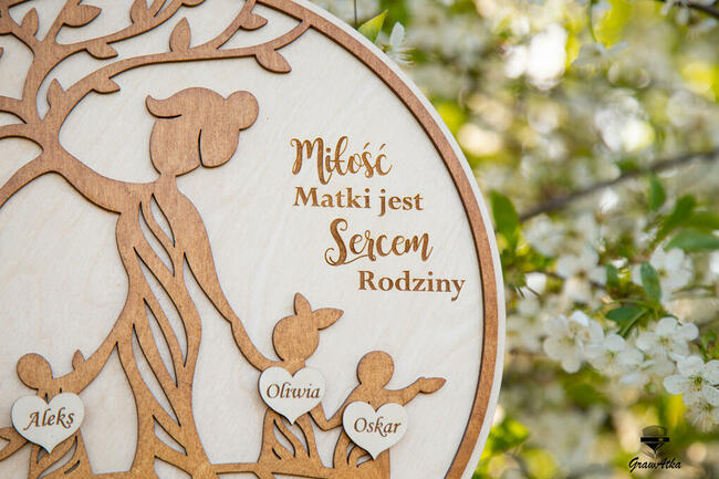 Drzewo GENEALOGICZNE MaMy NA DZIEŃ MATKI Serca Grawer