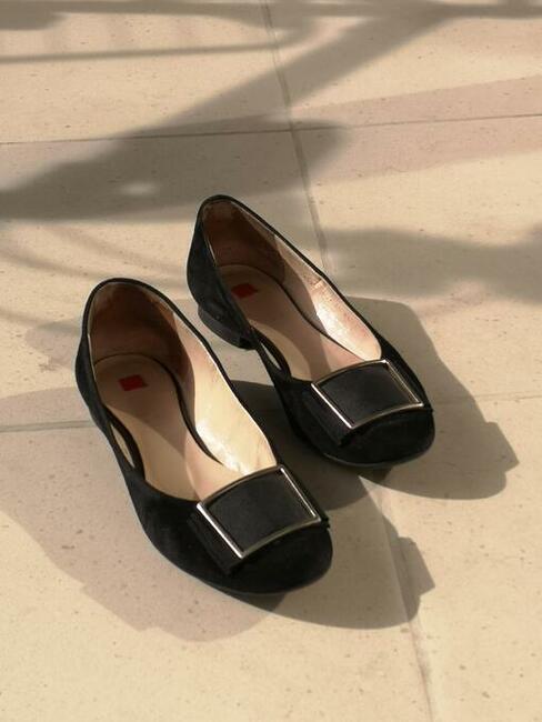 Högl czółenka balerinki buty damskie czarne schwarz r. 38,5