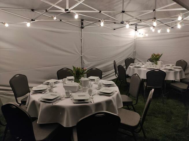 Wynajem namiotów, stołów, krzeseł, zastawy