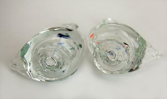 Szklane łabędzie, łabędź, figurka, szkło Murano PRL vintage