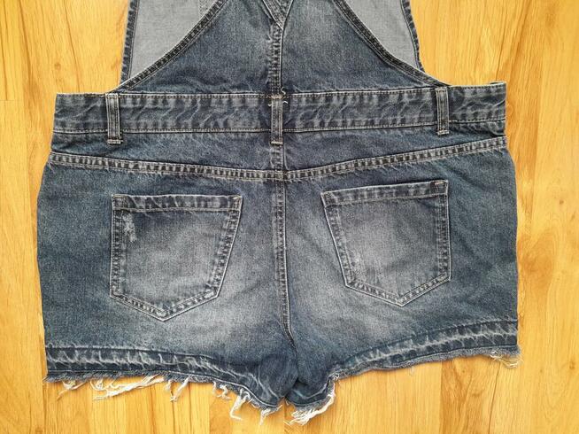 Spodnie ogrodniczki jeans damskie krótkie nogawki rozmiar 42