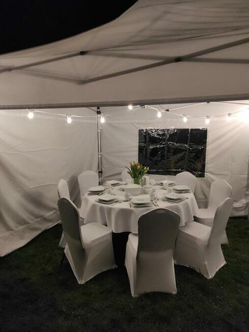 Wynajem namiotów, stołów, krzeseł, zastawy