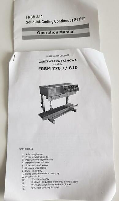 Zgrzewarka Taśmociąg typ.770/810 zestaw serwisowy