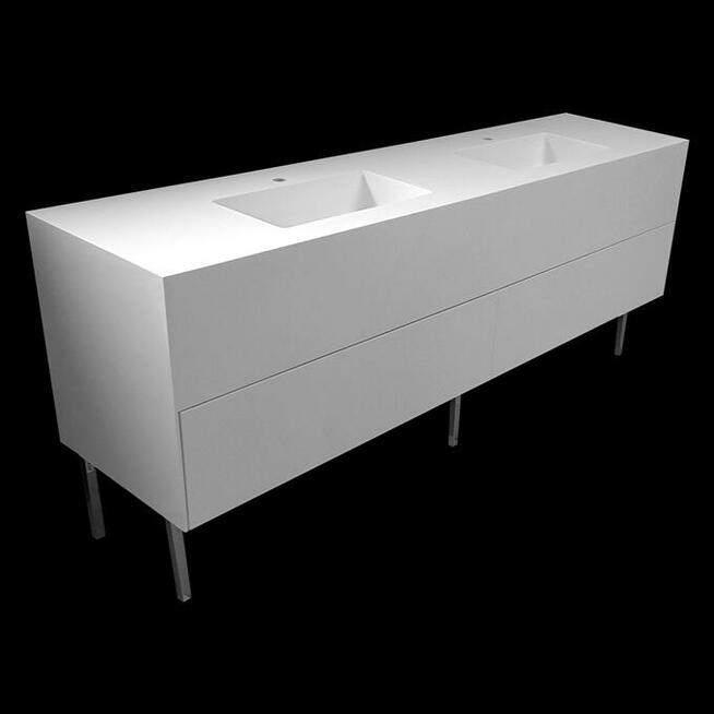 Szafka kompozytowa do łazienki z dwiema umywalkami