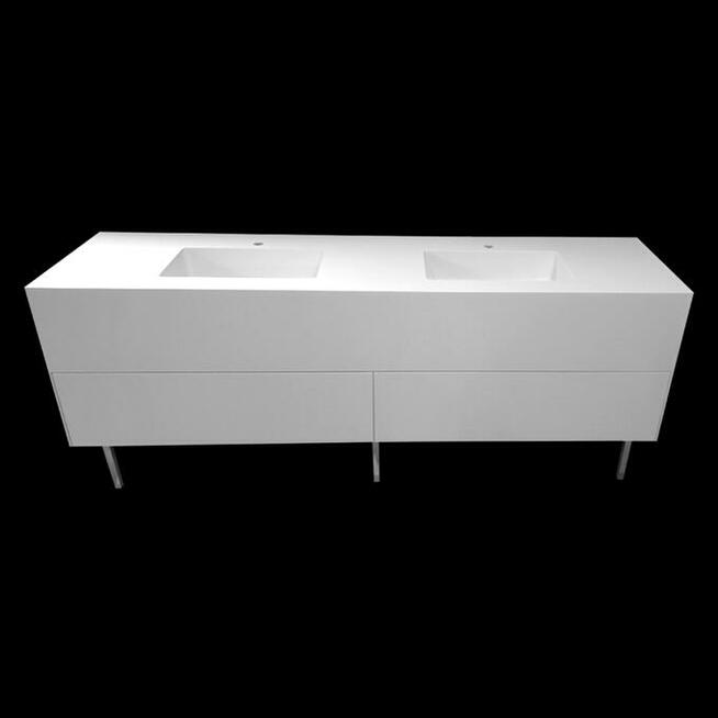 Szafka kompozytowa do łazienki z dwiema umywalkami