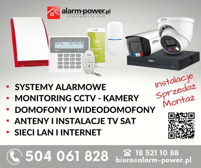 SYSTEMY ALARMOWE, MONITORING, TV-SAT, NET -Sprzedaż, Montaż