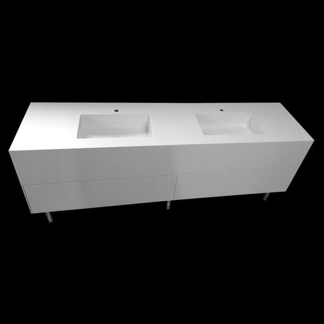 Szafka kompozytowa do łazienki z dwiema umywalkami