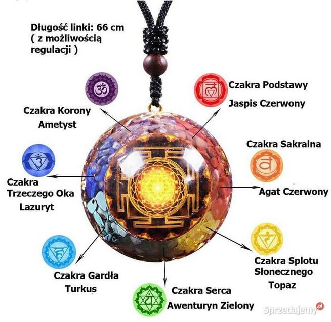 Piękny Czerwony Agat Naszyjnik Orgonit Feniks Odpromiennik