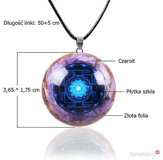 CZAROIT Naszyjnik Orgonitowy Piękny Prezent Naturalny Kamień