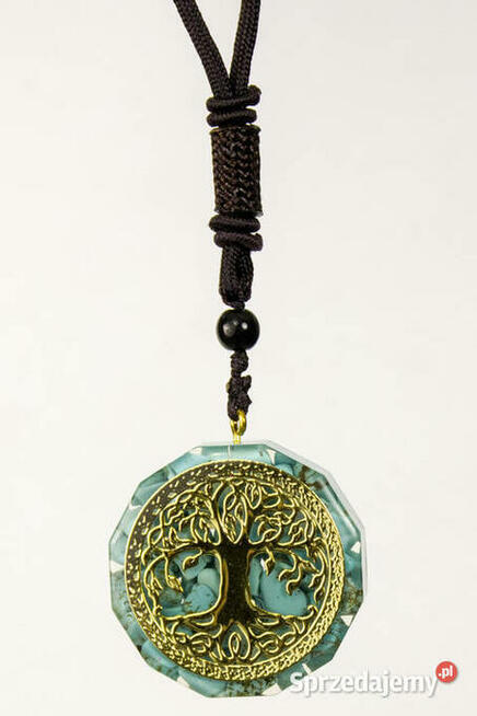 NASZYJNIK WISIOR TURKUS DRZEWO ŻYCIA MIEDŹ PREZENT AMULET