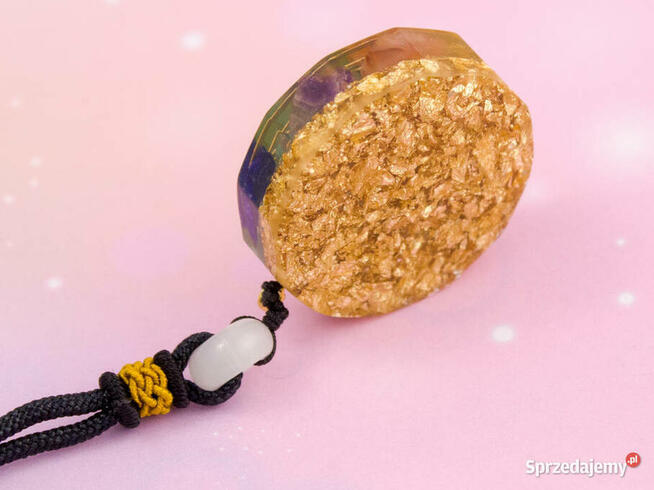 Piękny Naszyjnik Ametyst Agat Awenturyn Sześcian Metatrona