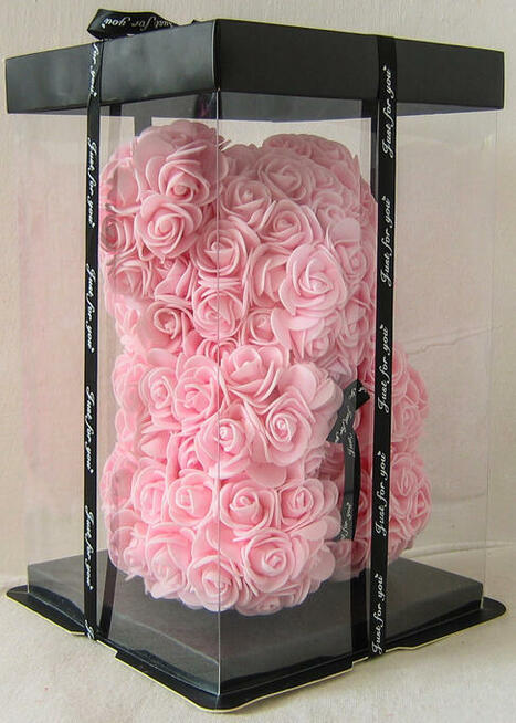 Piękny Miś 25 cm z Róż Śliczny Prezent Urodziny Imieniny