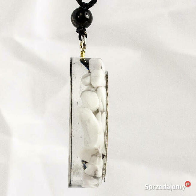 Piękny naszyjnik Yin Yang Obsydian Howlit Prezent Urodziny