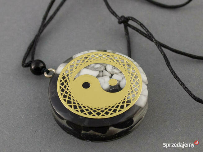 Piękny naszyjnik Yin Yang Obsydian Howlit Prezent Urodziny