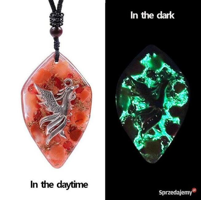 Piękny Czerwony Agat Naszyjnik Orgonit Feniks Odpromiennik