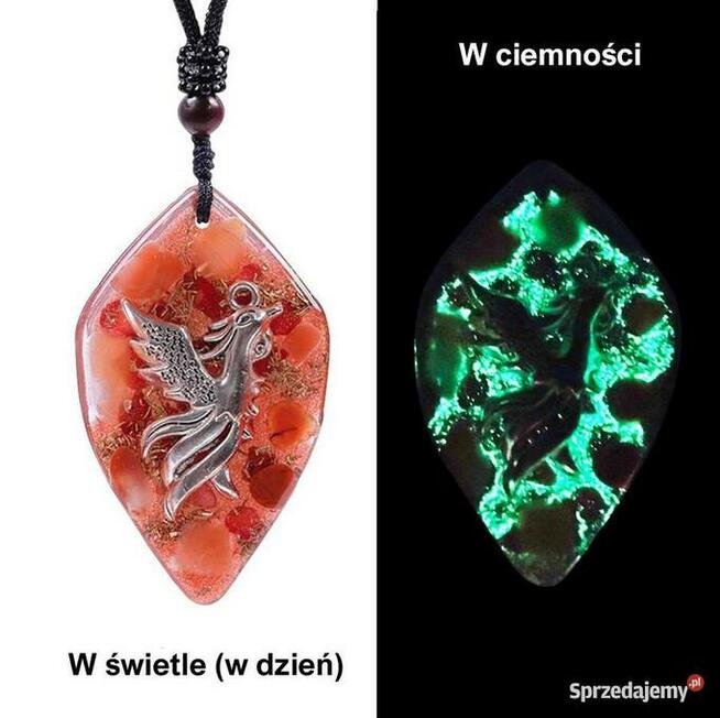 Piękny Czerwony Agat Naszyjnik Orgonit Feniks Odpromiennik