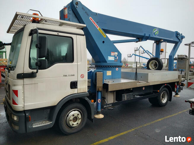 Wynajem zwyżki 21m 30m 45m zwyżka na przyczepie. Kraków