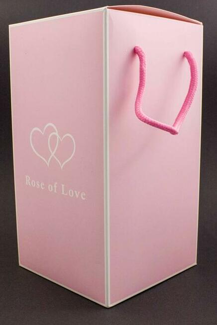 Piękna Sztuczna Wieczna Róża w Szkle Czerwona z Figurkami