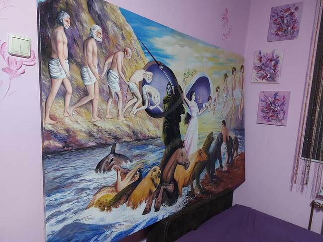 REINKARNACJA obraz olejny bardzo duży