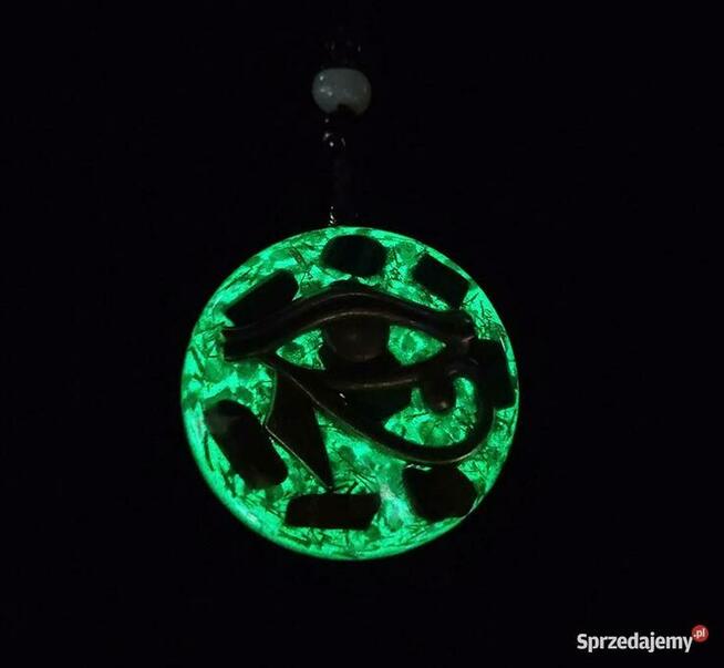 Piękny Naszyjnik Orgonit Malachit Oko Tygrysie Oko Horusa