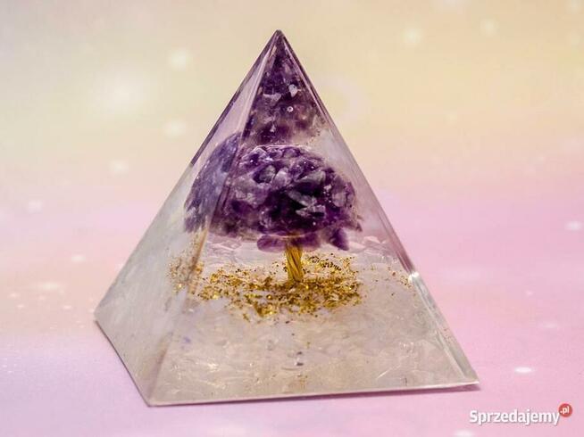 PIRAMIDKA ORGONIT KRYSZTAŁ AMETYST MEDYTACJA REIKI PREZENT