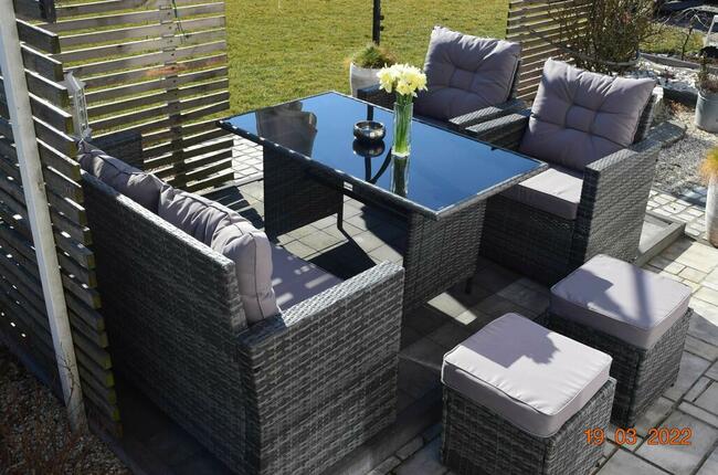 zestaw mebli ogrodowych technorattan Boston 2+1+2+stolik