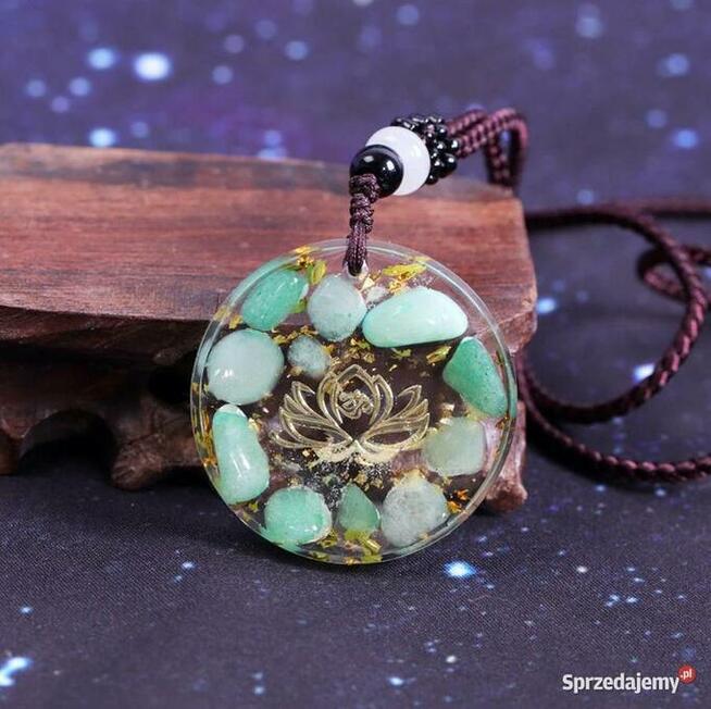 PIĘKNY NASZYJNIK WISIOR ORGONIT PIĘKNY PREZENT AWENTURYN OM